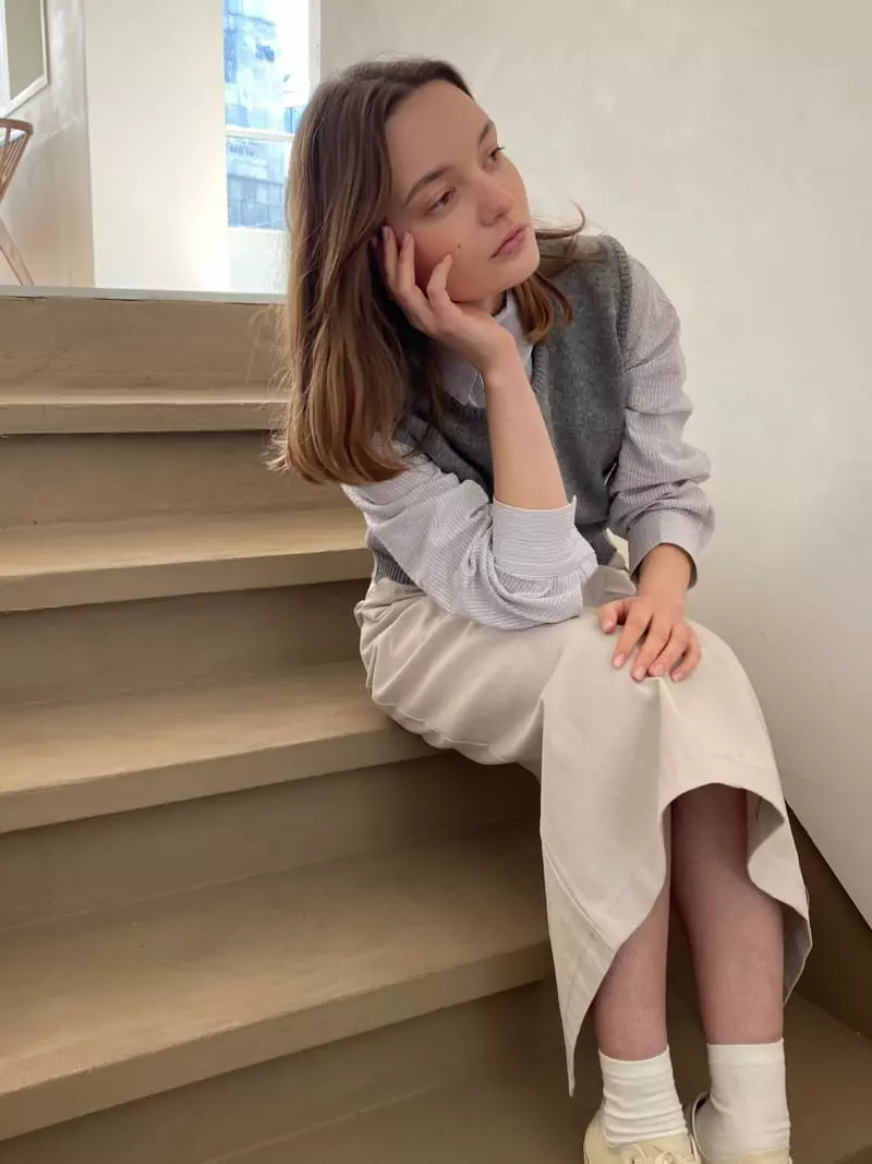 Leneuf - Korean Women Fashion - #momslook - Bio Pintuck Skirt - 4