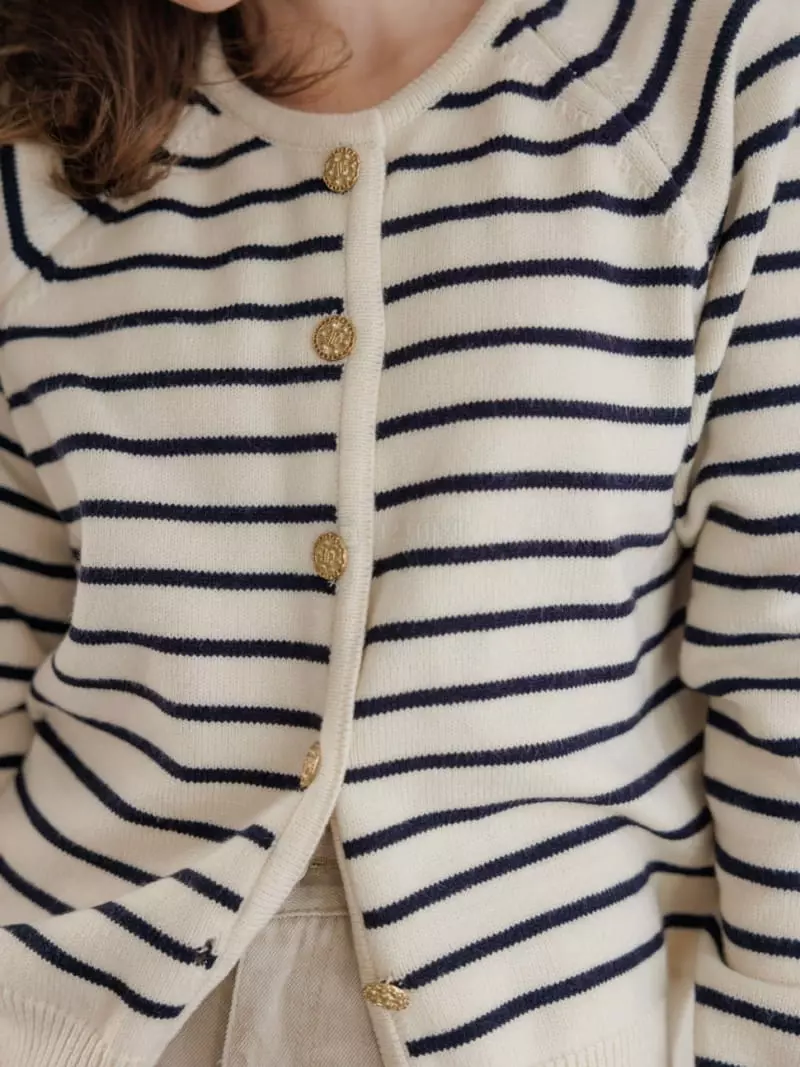 Leneuf - Korean Women Fashion - #womensfashion - Stripe Cardigan - 2