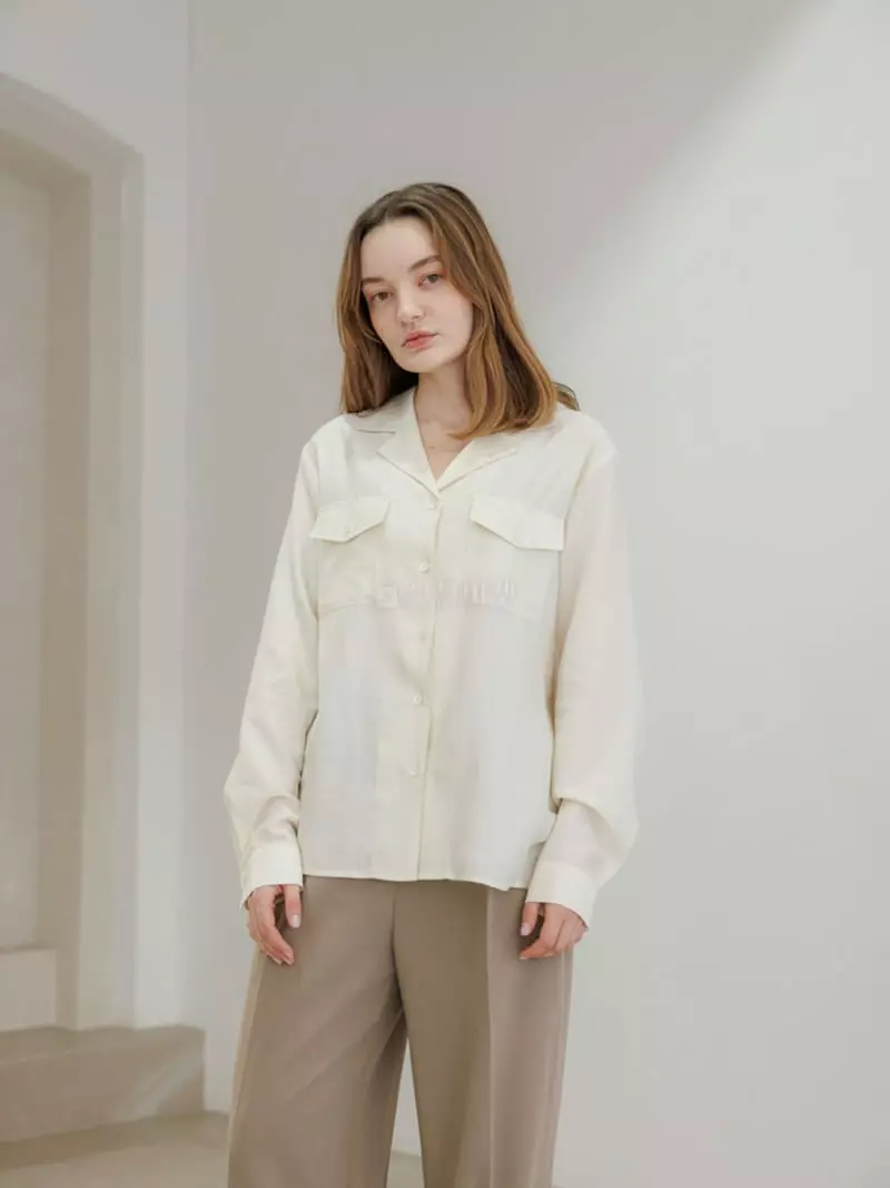 Leneuf - Korean Women Fashion - #womensfashion - Two Pocket Blouse - 2