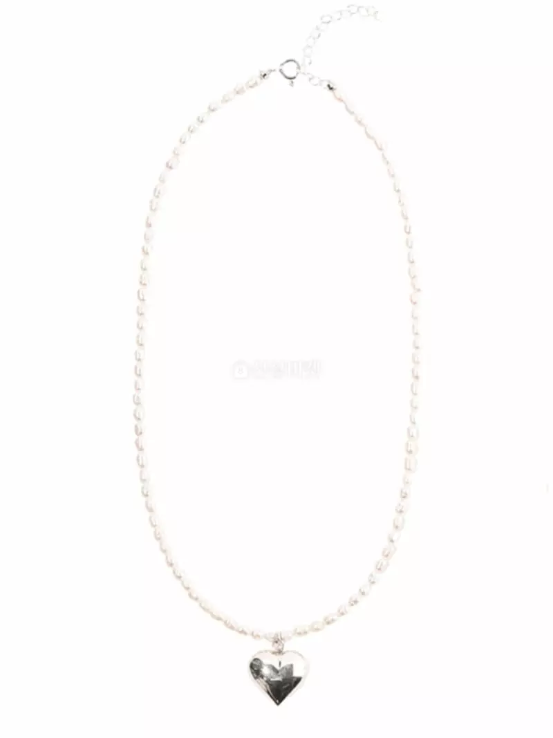 Letoile - Korean Women Fashion - #momslook - Big Heart Silver Necklace