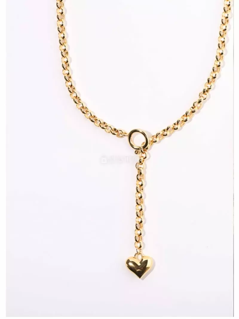 Letoile - Korean Women Fashion - #vintageinspired - Heart Chain Necklace - 3