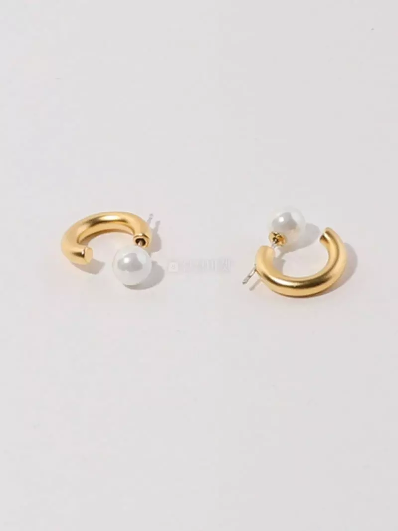 Letoile - Korean Women Fashion - #momslook - Comma Pearl Earrings - 4