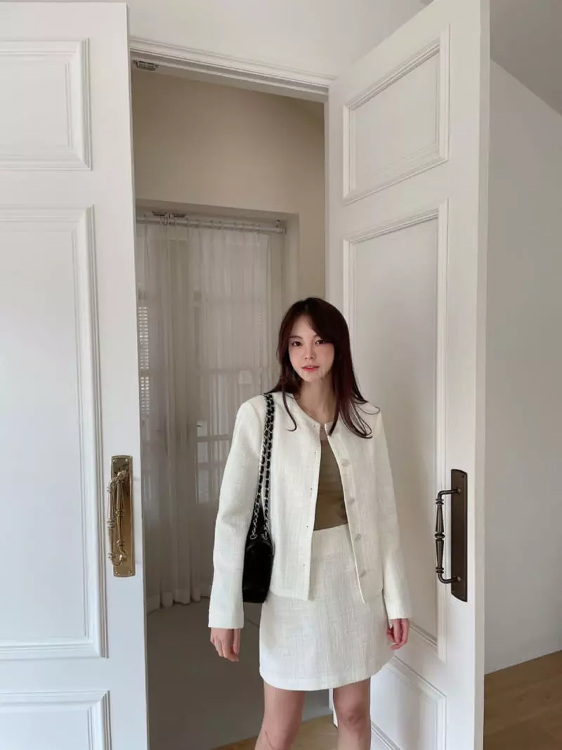 Levase - Korean Women Fashion - #momslook - Shart Tweed Jacket - 3