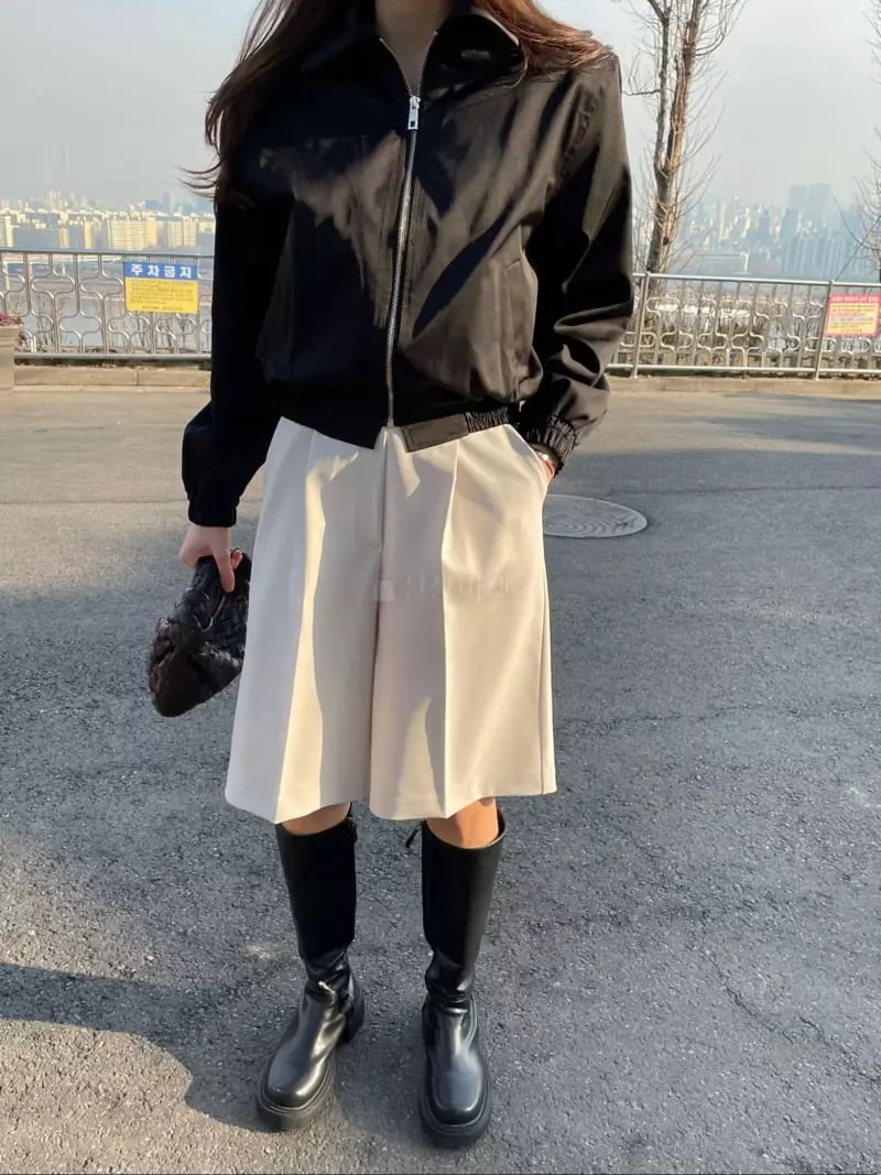 Levase - Korean Women Fashion - #momslook - Mixed Blouson Jacket - 3
