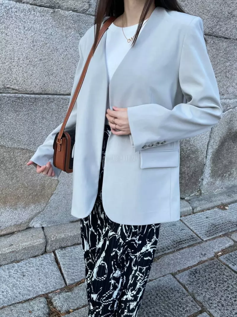 Levase - Korean Women Fashion - #momslook - No Button Jacket - 2