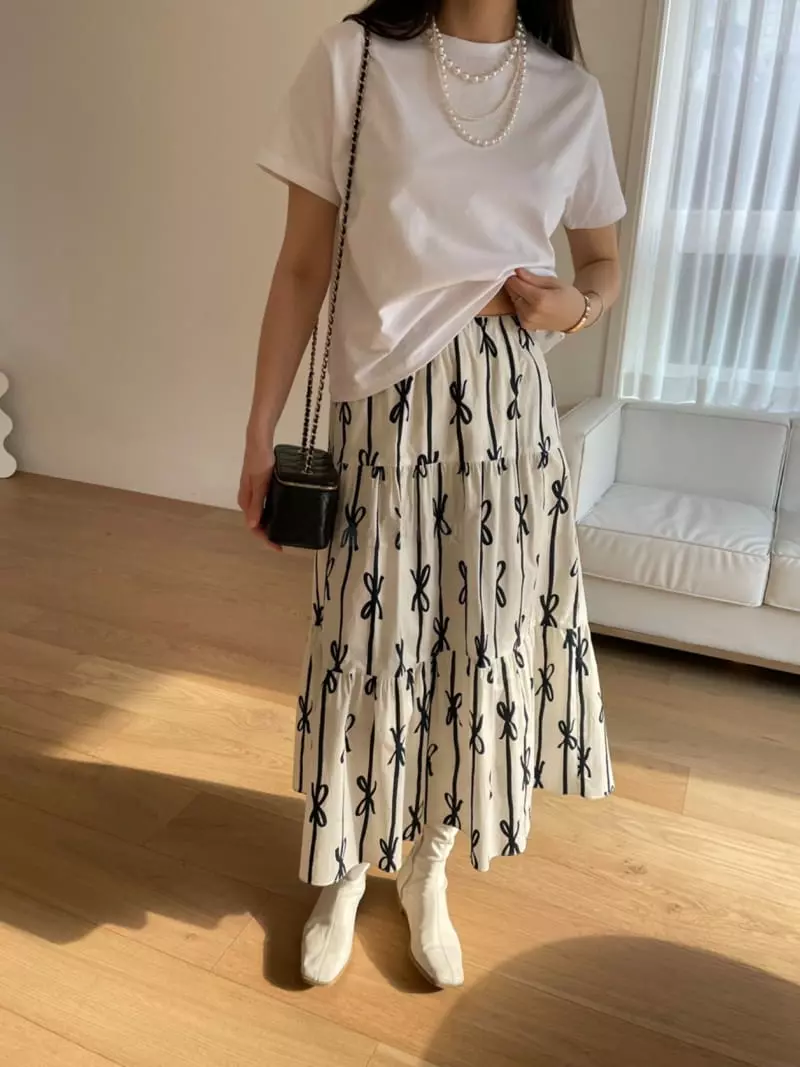 Levase - Korean Women Fashion - #vintageinspired - Ribbon Skirt