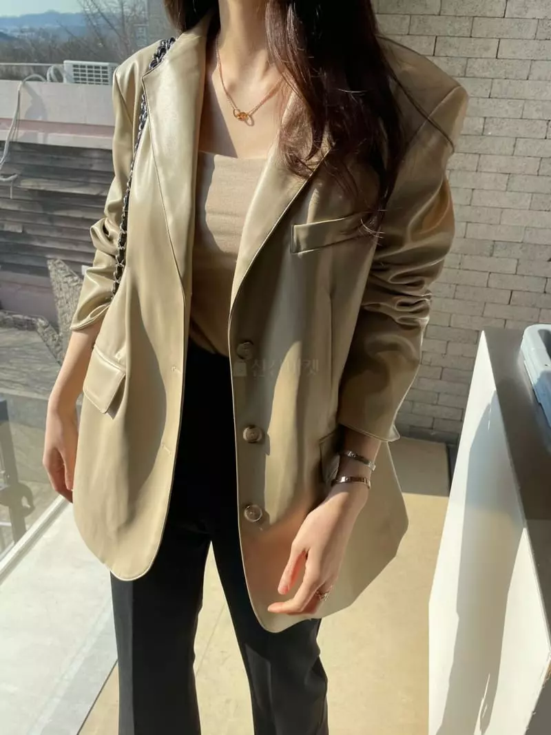 Levase - Korean Women Fashion - #womensfashion - Leather Jacket - 3