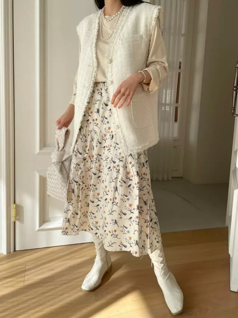 Levase - Korean Women Fashion - #womensfashion - Tweed Vest Jacket