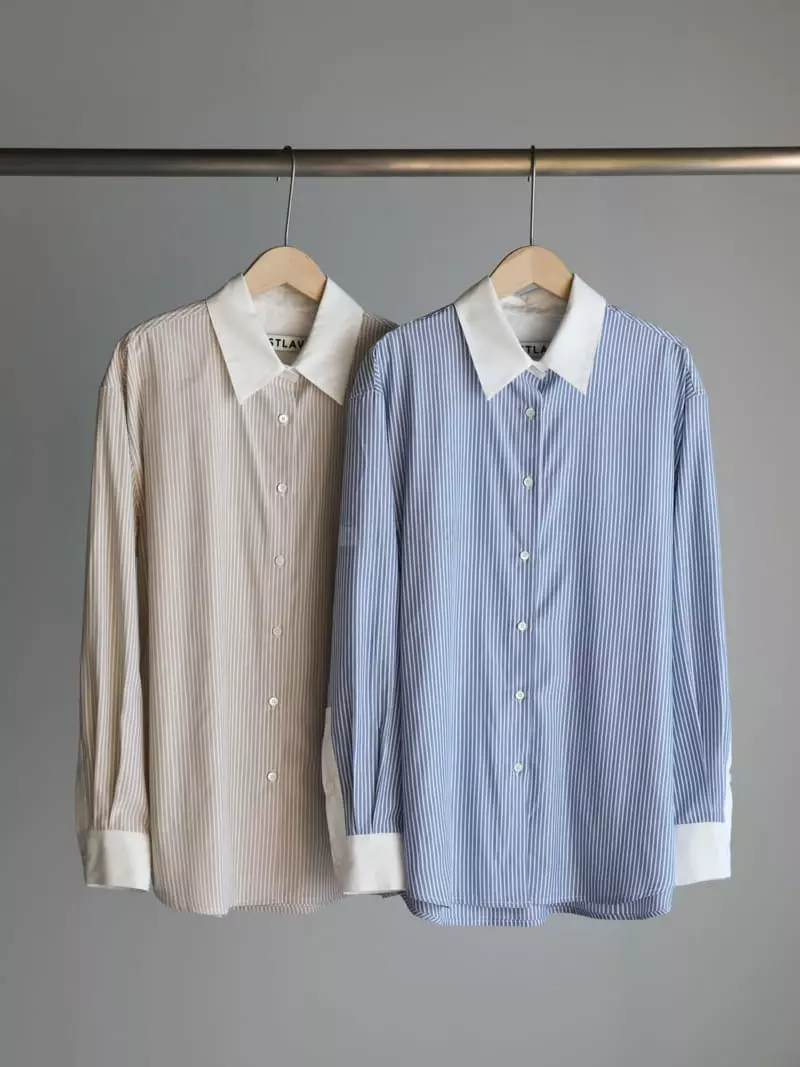 Libre-Cestlavie - Korean Women Fashion - #shopsmall - Way Stripe Shirt - 4