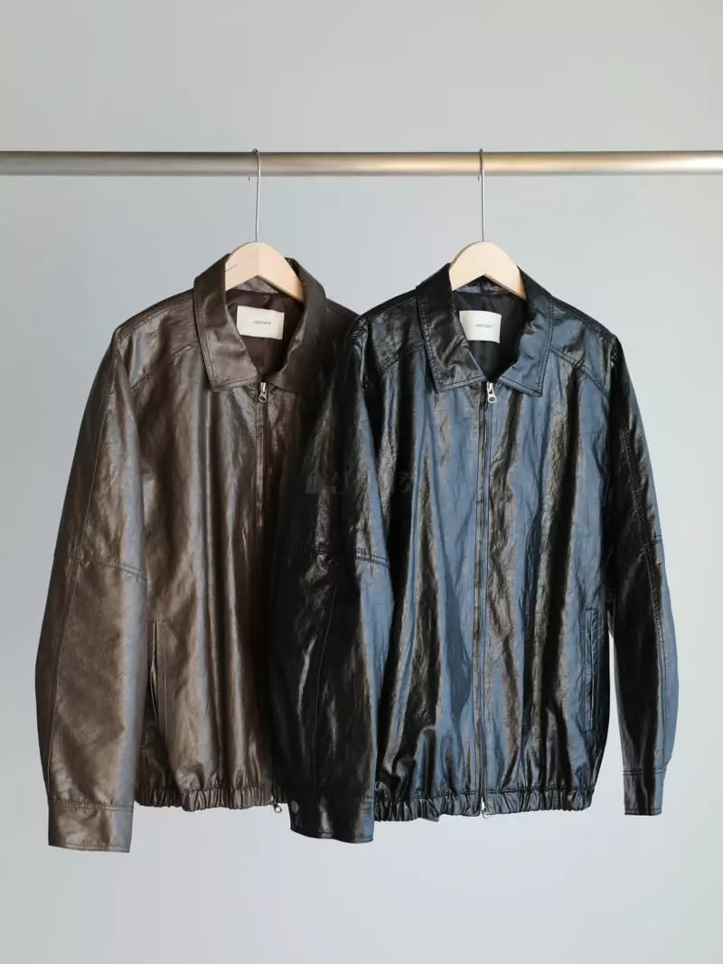 Libre-Cestlavie - Korean Women Fashion - #momslook - Rodin Leather Zip-up Jacket - 4