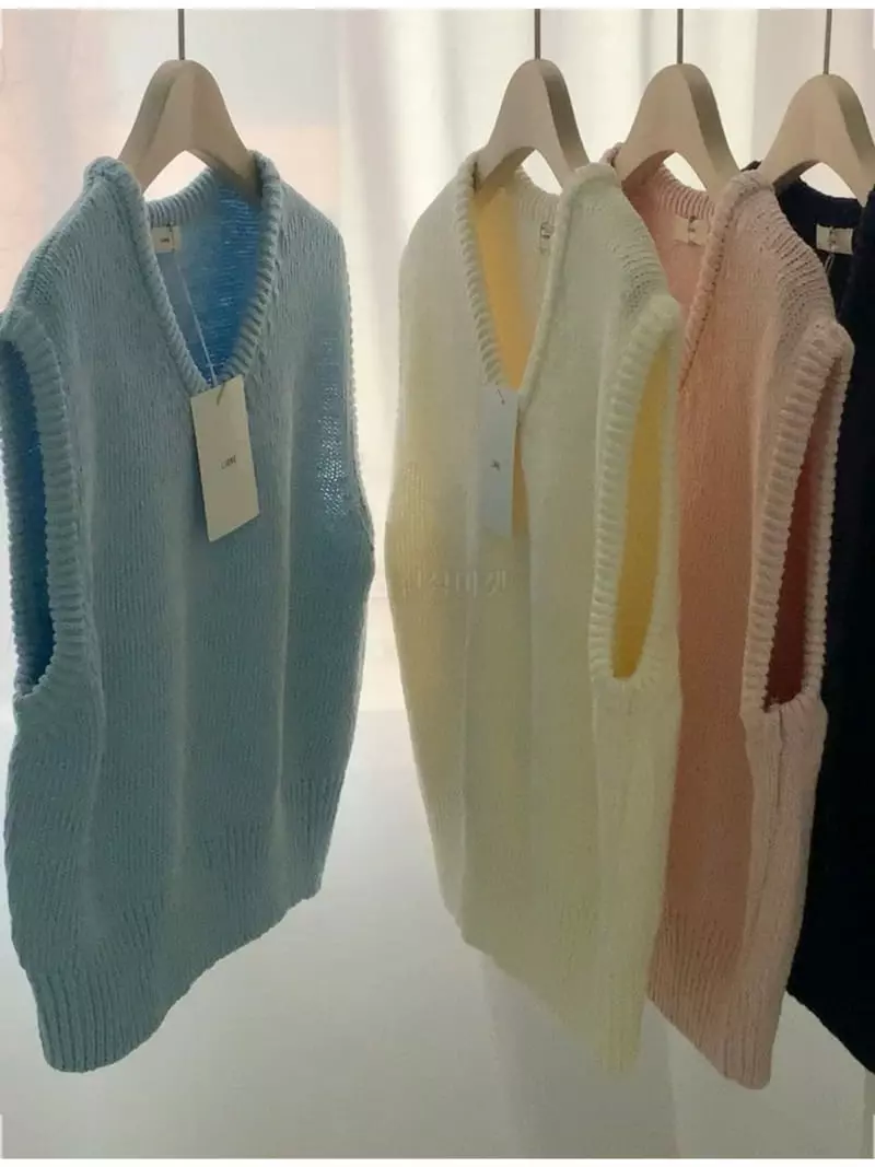 Libre - Korean Women Fashion - #womensfashion - Slab Knit Vest - 4