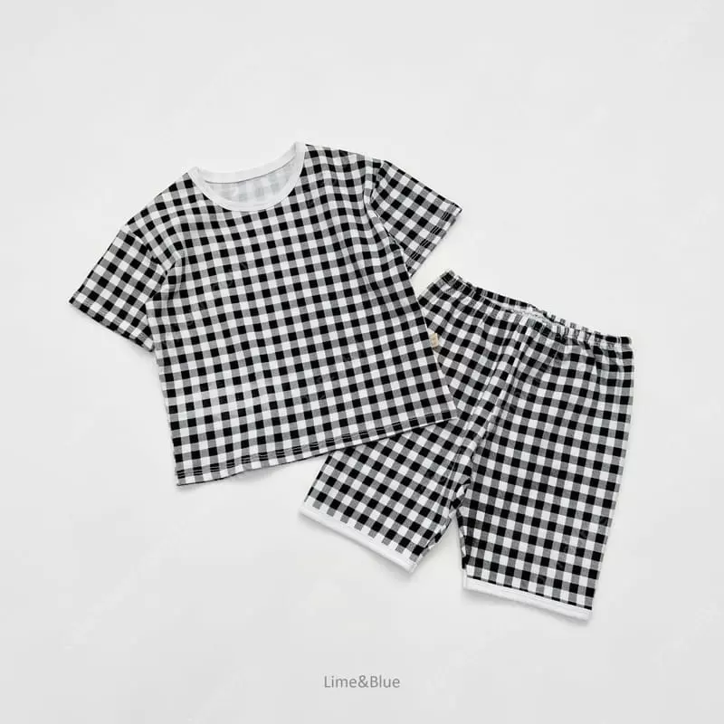 Lime & Blue - Korean Children Fashion - #childrensboutique - Crayon Check Easywear - 12