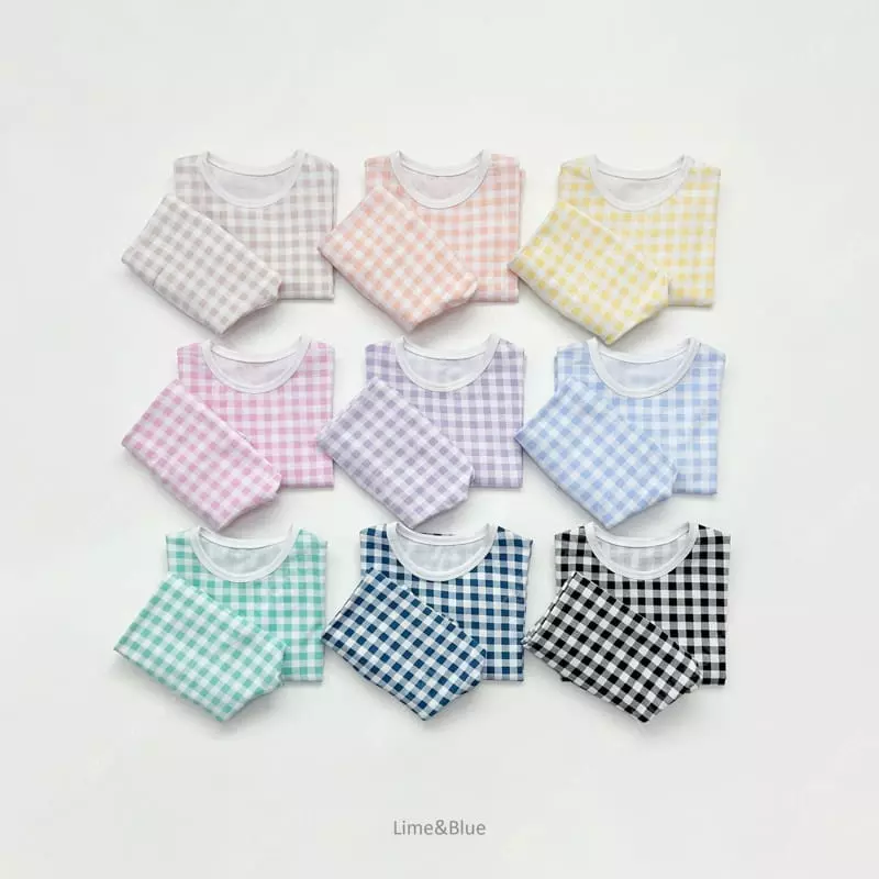 Lime & Blue - Korean Children Fashion - #fashionkids - Crayon Check Easywear