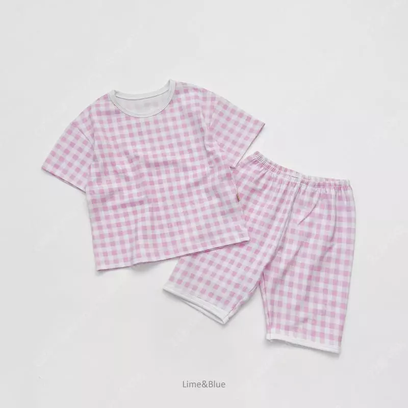Lime & Blue - Korean Children Fashion - #littlefashionista - Crayon Check Easywear - 6