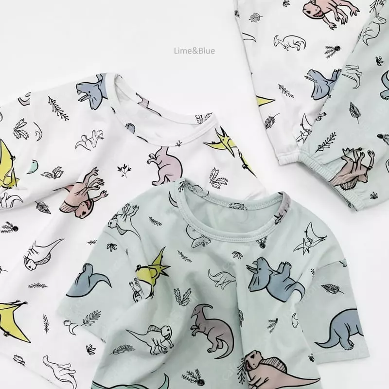 Lime & Blue - Korean Children Fashion - #magicofchildhood - Color Dingo Pajama - 3