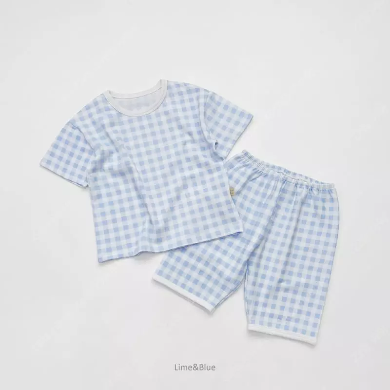 Lime & Blue - Korean Children Fashion - #minifashionista - Crayon Check Easywear - 8