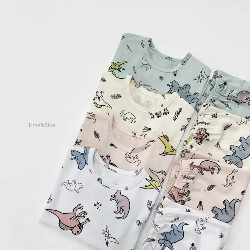 Lime & Blue - Korean Children Fashion - #magicofchildhood - Color Dingo Pajama - 4