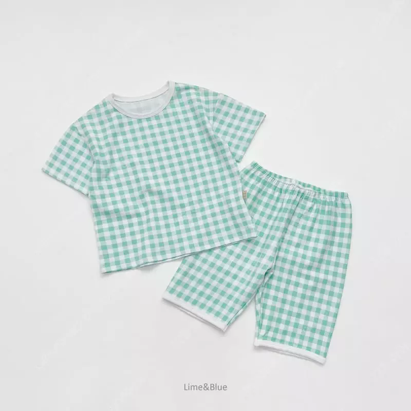 Lime & Blue - Korean Children Fashion - #prettylittlegirls - Crayon Check Easywear - 9