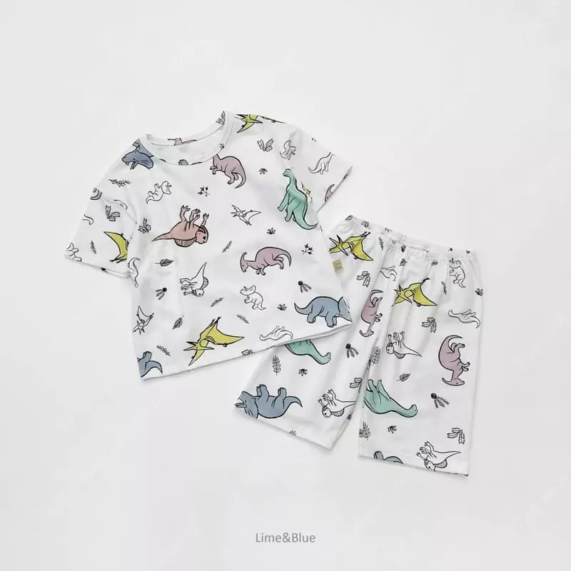 Lime & Blue - Korean Children Fashion - #prettylittlegirls - Color Dingo Pajama - 5
