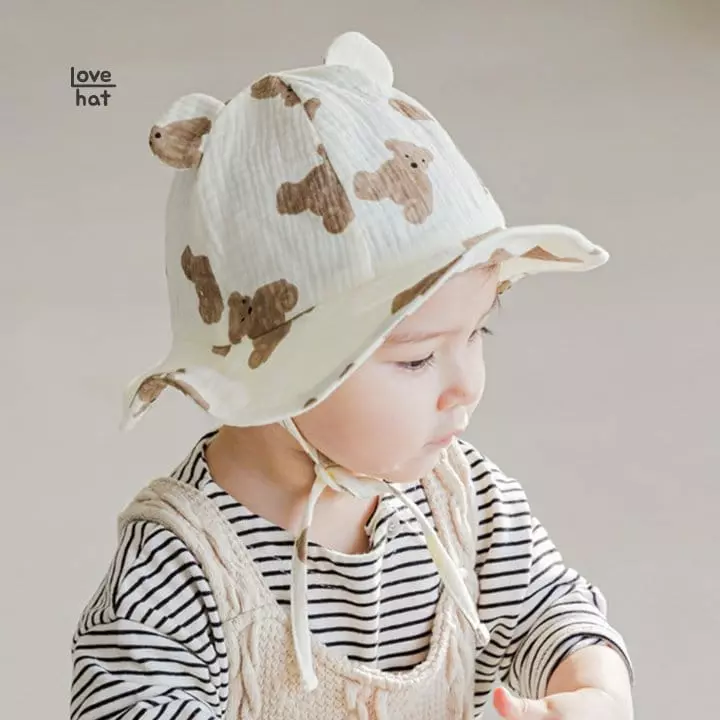 Love Hat - Korean Baby Fashion - #babyboutique - Bear Bucket Hat