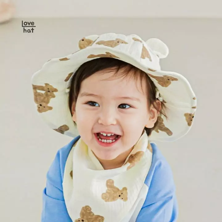 Love Hat - Korean Baby Fashion - #babyclothing - Bear Bucket Hat - 3