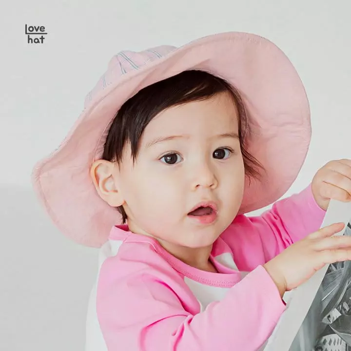 Love Hat - Korean Baby Fashion - #babylifestyle - Reversible Check Bucket Hat - 3