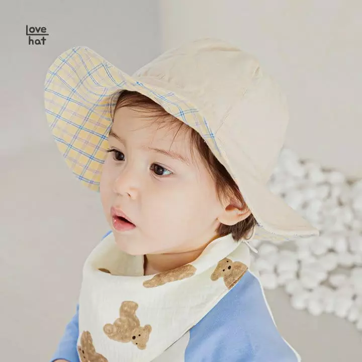 Love Hat - Korean Baby Fashion - #babylifestyle - Reversible Check Bucket Hat - 4