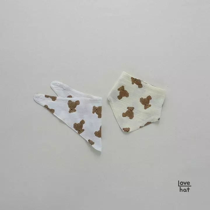 Love Hat - Korean Baby Fashion - #babyoutfit - Bear Scarf Bib - 2