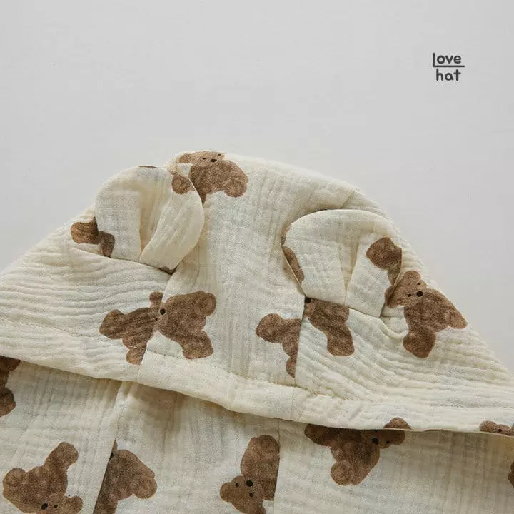 Love Hat - Korean Baby Fashion - #babywear - Bear Blanket Bathrobe - 3