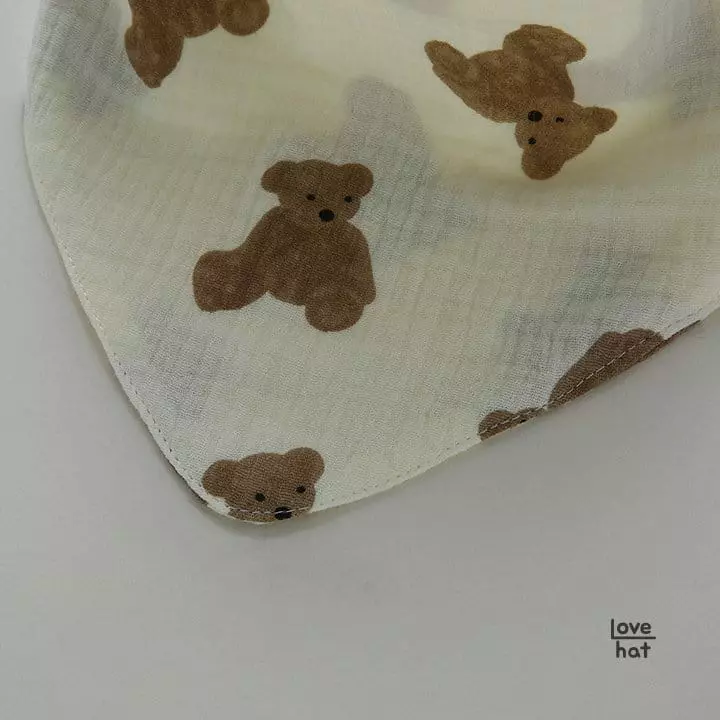 Love Hat - Korean Baby Fashion - #onlinebabyboutique - Bear Scarf Bib - 5