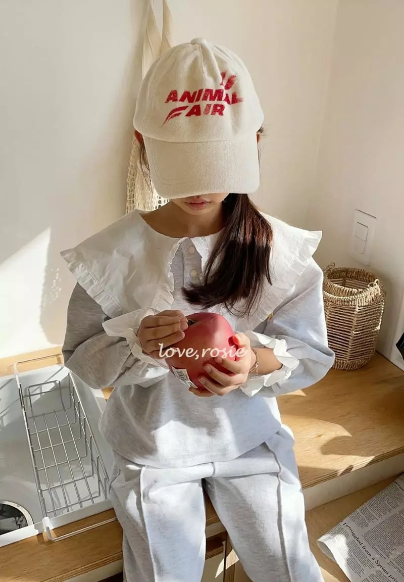 Love Rosie - Korean Women Fashion - #momslook - Mom Vely Sailor Collar Top Bottom Set - 2