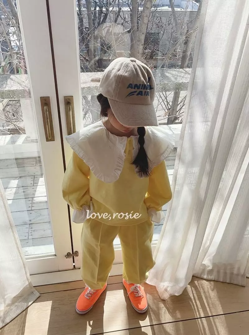 Love Rosie - Korean Women Fashion - #momslook - Mom Vely Sailor Collar Top Bottom Set - 8