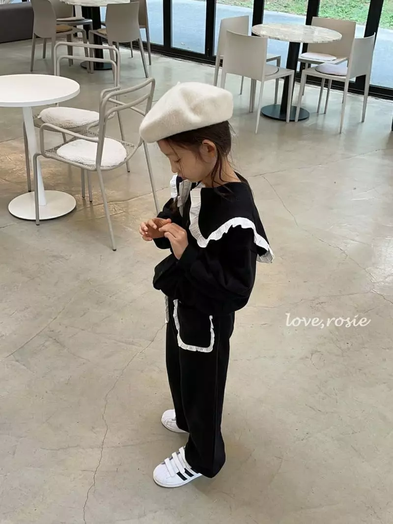 Love Rosie - Korean Women Fashion - #momslook - Mom Frill Collar Cardigan Pants Set - 12