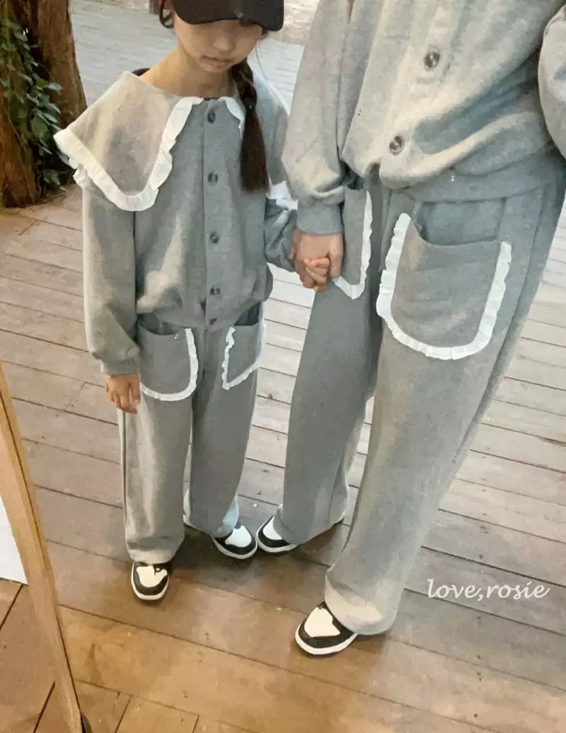Love Rosie - Korean Women Fashion - #restrostyle - Mom Frill Collar Cardigan Pants Set - 5