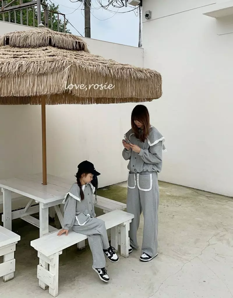 Love Rosie - Korean Women Fashion - #shopsmall - Mom Frill Collar Cardigan Pants Set - 7