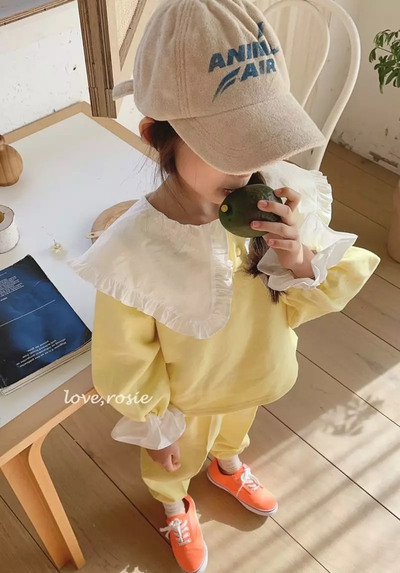 Love Rosie - Korean Women Fashion - #womensfashion - Mom Vely Sailor Collar Top Bottom Set - 5