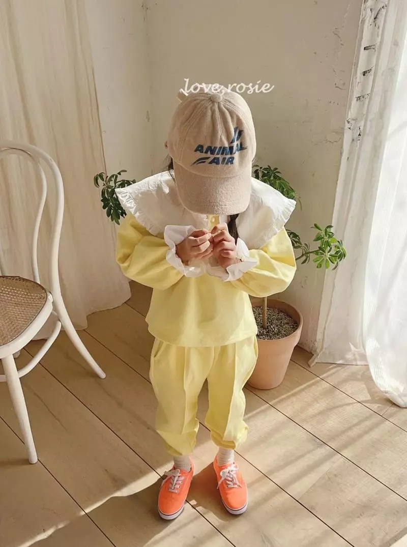 Love Rosie - Korean Women Fashion - #womensfashion - Mom Vely Sailor Collar Top Bottom Set - 9