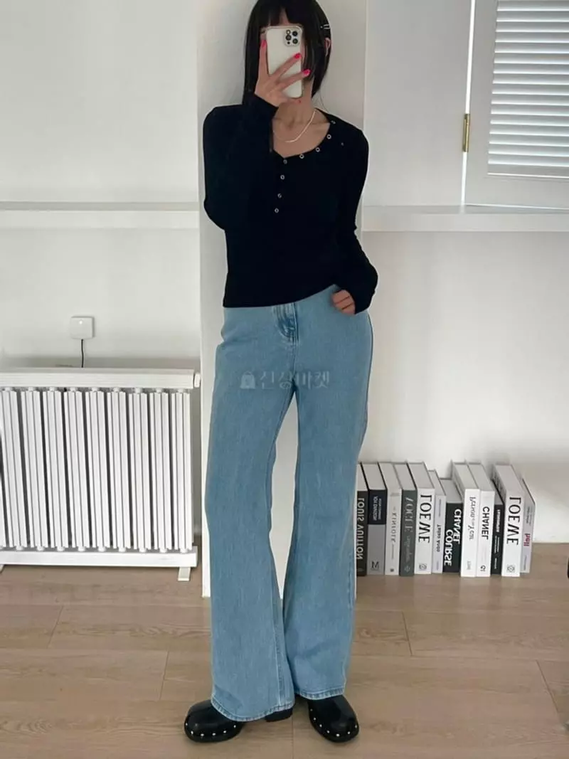 Lovemoment - Korean Women Fashion - #womensfashion - Semi-high Bootcut Jeans