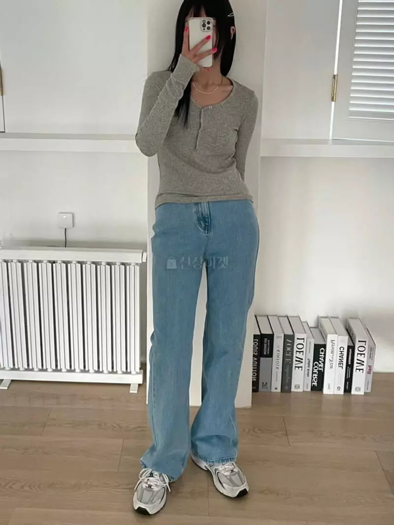 Lovemoment - Korean Women Fashion - #womensfashion - Semi-high Bootcut Jeans - 3