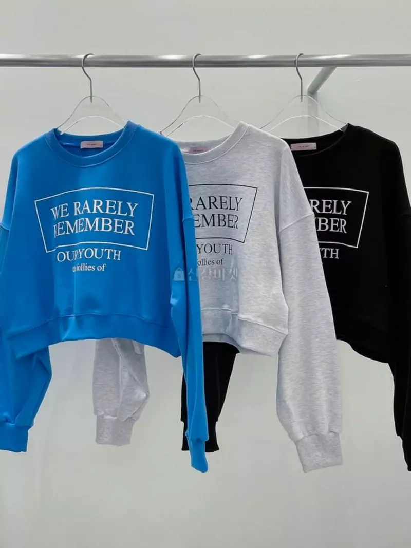 Lovemoment - Korean Women Fashion - #womensfashion - Remember Crop Sweatshirt - 3