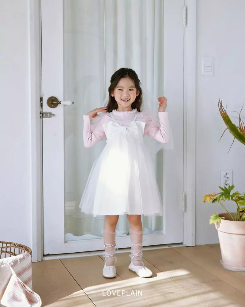 Loveplain - Korean Children Fashion - #stylishchildhood - Ribbon Sha Sha One-piece - 3