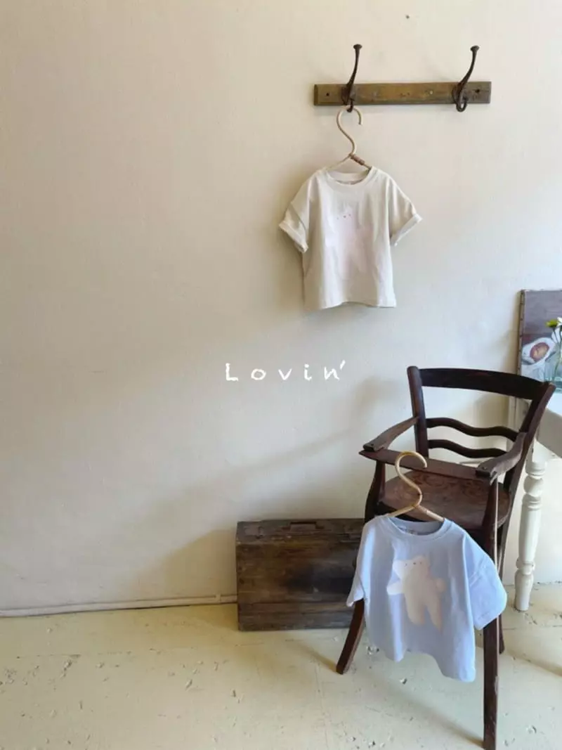 Lovin - Korean Children Fashion - #kidsshorts - White Bear Tee