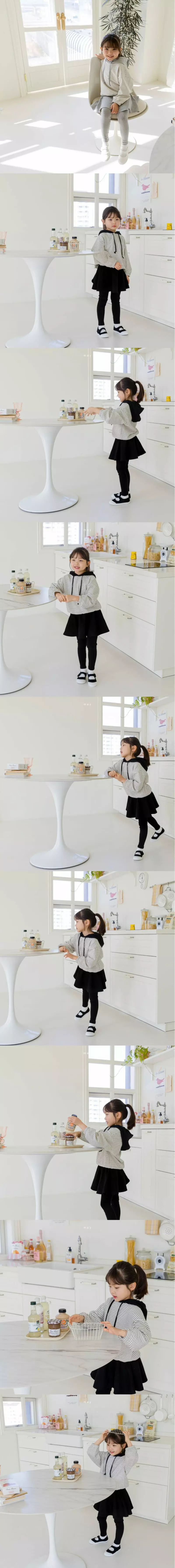 MAY - Korean Children Fashion Brand - #stylishchildhood - Hoody Skirt Leggings Set - 3