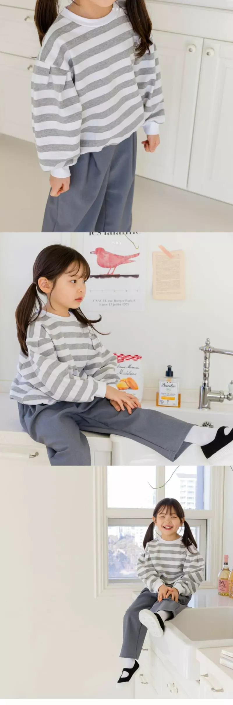MAY - Korean Children Fashion Brand - #todddlerfashion - Sleeve Wrinkle Sweatshirt - 4
