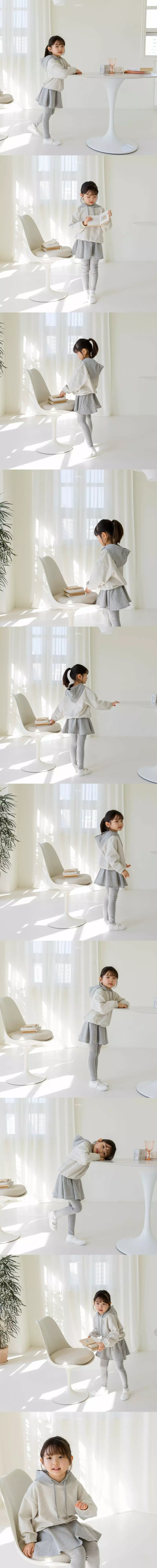 MAY - Korean Children Fashion Brand - #toddlerclothing - Hoody Skirt Leggings Set - 2