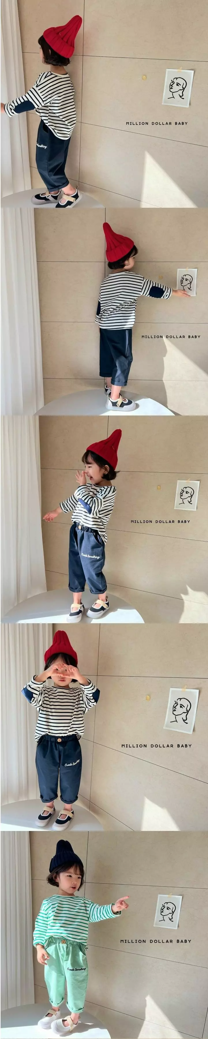 MILLION DOLLAR BABY - Korean Children Fashion Brand - #Kfashion4kids - Stripes Bread Tee - 4