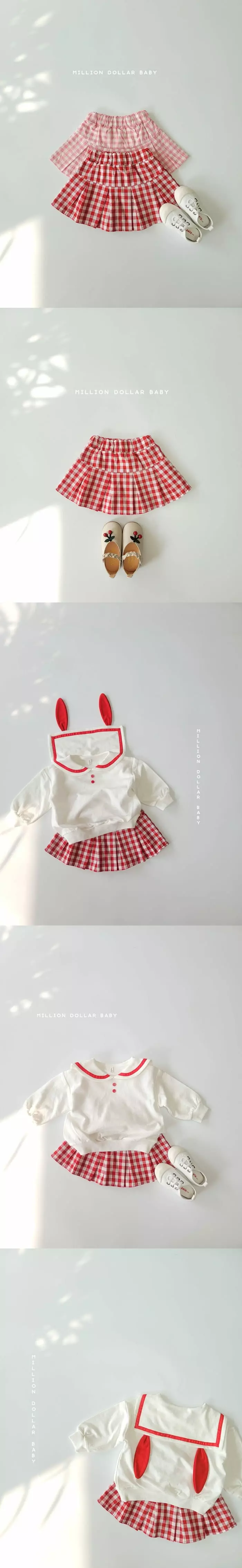 MILLION DOLLAR BABY - Korean Children Fashion Brand - #designkidswear - Check Wrinkle Skirt - 4