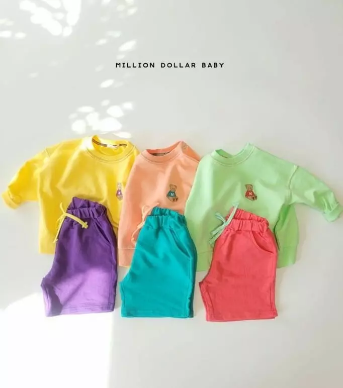 MILLION DOLLAR BABY - Korean Children Fashion Brand - #discoveringself - Mumu Bear Tiop Bottom Set