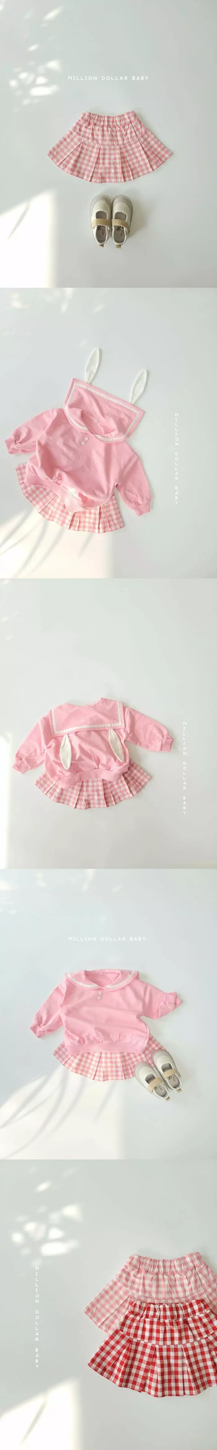 MILLION DOLLAR BABY - Korean Children Fashion Brand - #discoveringself - Check Wrinkle Skirt - 5
