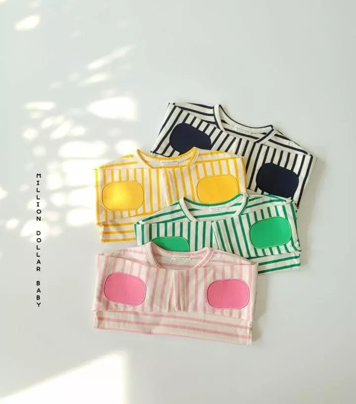 MILLION DOLLAR BABY - Korean Children Fashion Brand - #kidsshorts - Stripes Bread Tee